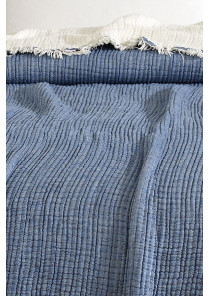 Tek Kişilik 5 Katlı %100 Pamuk Müslin Yatak Örtüsü - Lacivert fiyatları