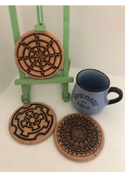 El Yakması Ahşap Bardak Altlığı