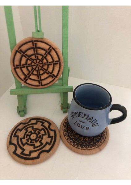 El Yakması Ahşap Bardak Altlığı modelleri