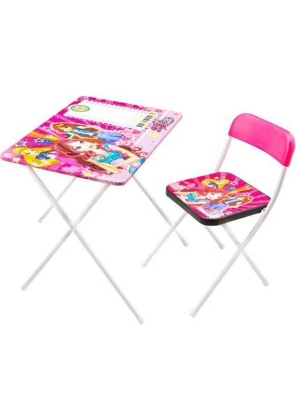 Kız Çocuk Pembe Winx Çalışma Masası ve Sandalyesi