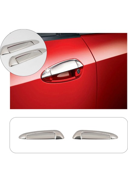 Fiat Grande Punto Uyumlu 2005-2018 Krom Kapı Kolu ve Çerçeve 2 Kapı Paslanmaz Çelik