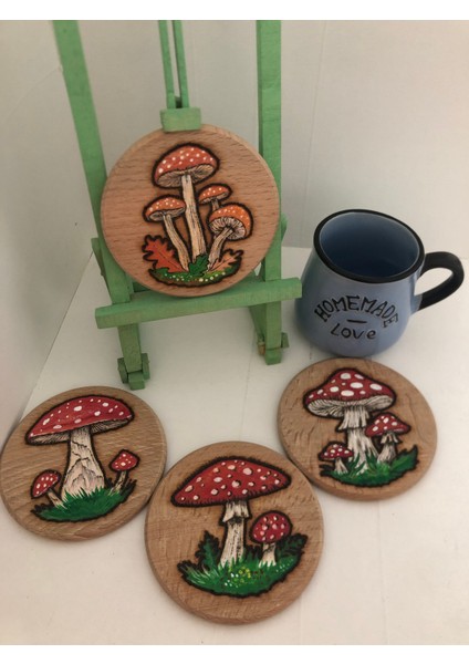 El Yakması Ahşap Bardak Altlığı