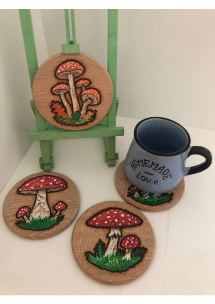 El Yakması Ahşap Bardak Altlığı modelleri