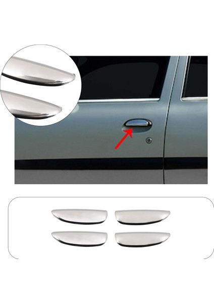 Renault Clio Symbol Uyumlu 1999-2009 Krom Kapı Kolu 4 Kapı Paslanmaz Çelik