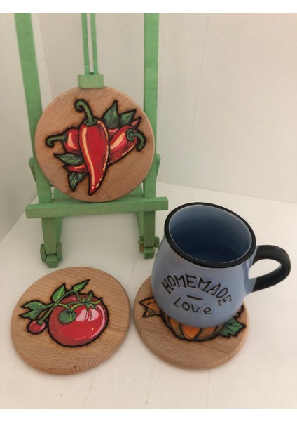 El Yakması Ahşap Bardak Altlığı modelleri