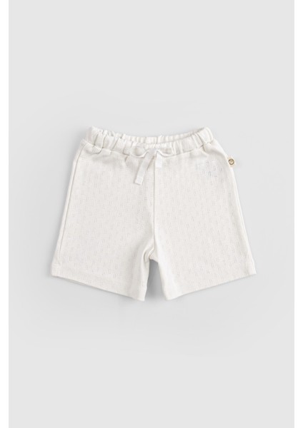 Organik Pamuk Pointel Bebek Ekru Şort Takımı fırsatları