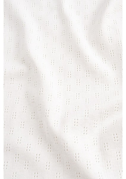 Organik Pamuk Pointel Bebek Ekru Şort Takımı