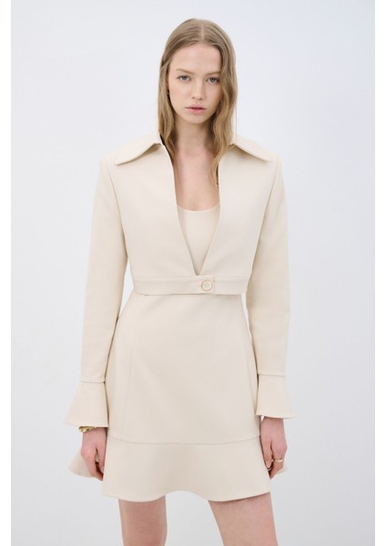 Düğmeli Crop Ceket