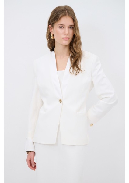 Fleto Cepli Yakasız Ceket