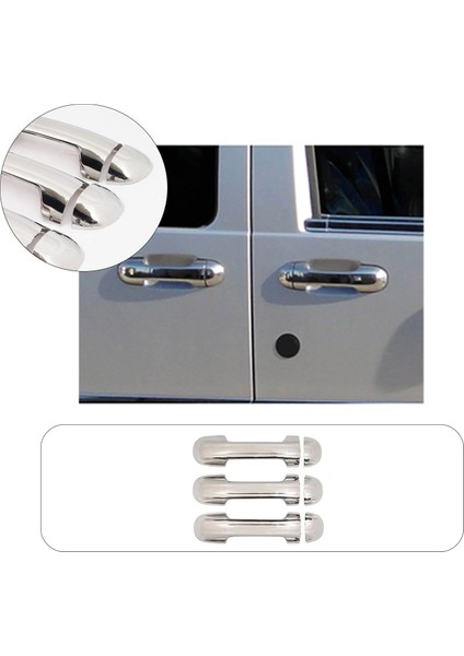 Ford Connect Uyumlu 2009-2014 Krom Kapı Kolu 3 Kapı Paslanmaz Çelik