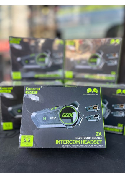 2 Bağlantılı Motosiklet Kask Kulaklık Intercom Işıklı Motorsiklet Interkom