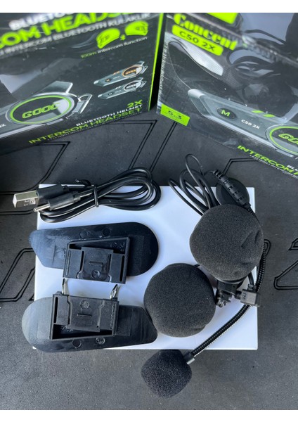 2 Bağlantılı Motosiklet Kask Kulaklık Intercom Işıklı Motorsiklet Interkom modelleri