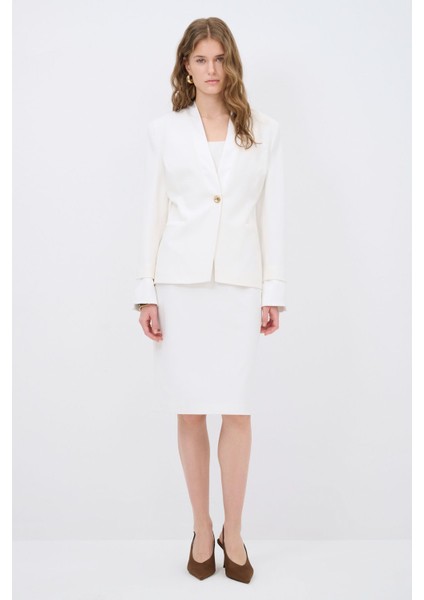 Fleto Cepli Yakasız Ceket modelleri