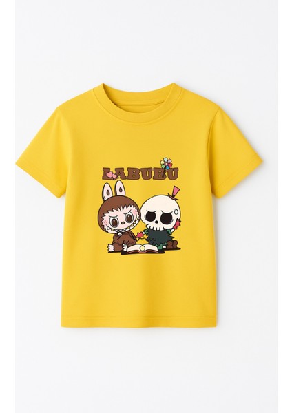 Labubu Karakter Baskılı Çocuk Tişörtü Pamuklu, Renkli Seçenekli Erkek Yazlık Kısa Kollu T-Shirt fiyatları