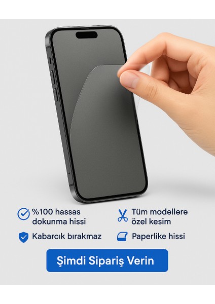 Apple Iphone Tüm Modeller Mat Ekran Koruyucu - Paperlike Doku - Premium Nano Film - Tam Uyumlu - 1 Alana 1 Bedava fırsatları