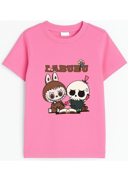 Labubu Karakter Baskılı Çocuk Tişörtü Pamuklu, Renkli Seçenekli Erkek Yazlık Kısa Kollu T-Shirt modelleri