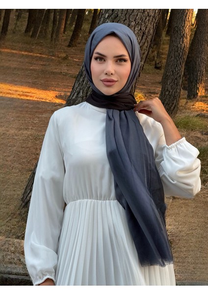 Ithal Dubai Degrade Pamuk Şal - Indigo Siyah