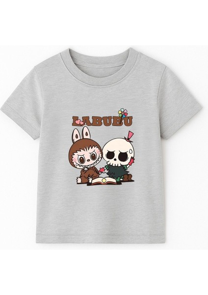 Labubu Karakter Baskılı Çocuk Tişörtü Pamuklu, Renkli Seçenekli Erkek Yazlık Kısa Kollu T-Shirt fırsatları