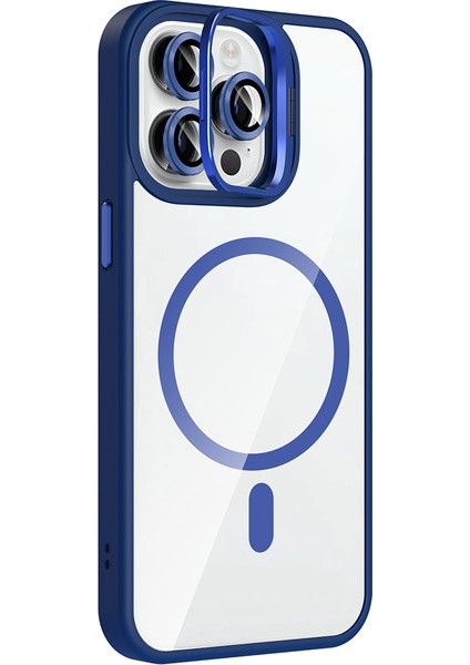iPhone 14 Pro Max Kılıf Standlı ve Kamera Lens Hediyeli M-Safe Şarj Özellikli Tdom Etro Kapak - Pemb indirimleri