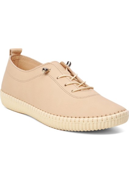 Bej Hakiki Deri Kadın Casual Ayakkabı modelleri