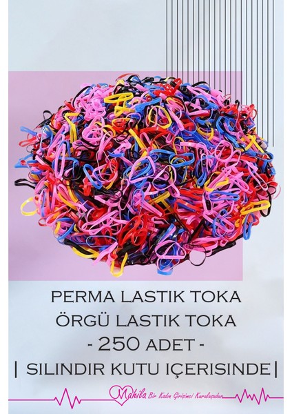 Lastik Toka, Perma Lastiği, Saç Tokası, Örgü Tokası, Saç Lastik Toka | 1 Paket (250 Adet +-10 Adet)