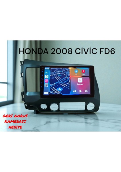 Honda Civic Fd6 2008 Yıl Uyumlu 10,2 Inç Android Multimedya Carplay+Android Auto+Navigasyon