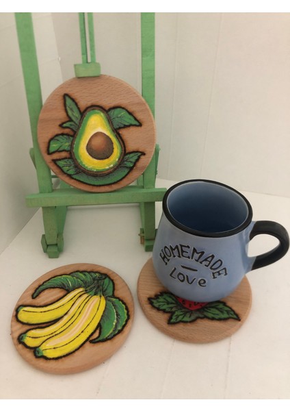 El Yakması Ahşap Bardak Altlığı modelleri