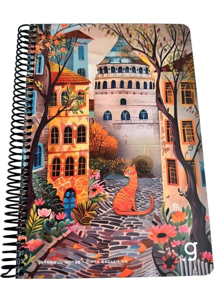 Istanbul Notes Spiralli Defter, Dekoratif Istanbul Tasarımlı, 17X24CM, 80 Yaprak, Kareli, Sert Kapak fiyatları