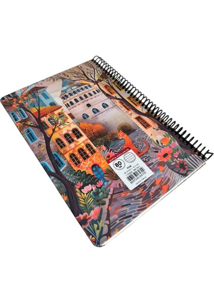 Istanbul Notes Spiralli Defter, Dekoratif Istanbul Tasarımlı, 17X24CM, 80 Yaprak, Kareli, Sert Kapak fırsatları