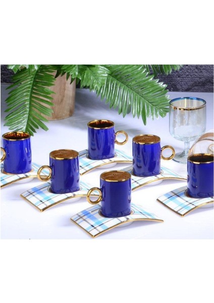 6'lı Mavi Fincan Takımı, 90 Cc, Şık ve Kullanım Kolaylığı Sağlayan Set