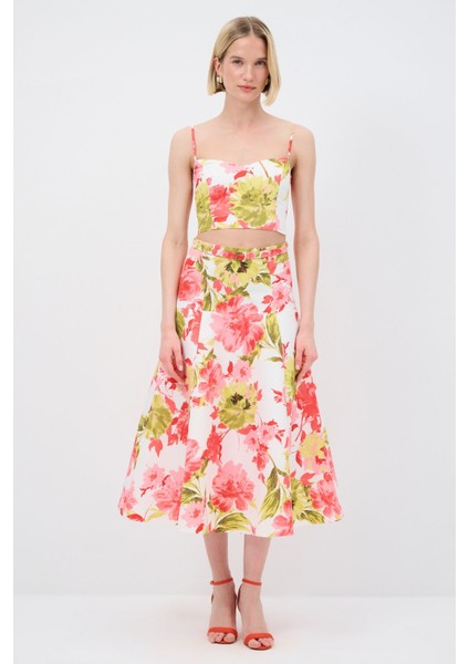 Mert Aslan Yüksek Bel Desenli Etek