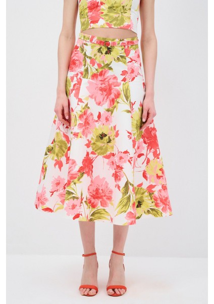 Mert Aslan Yüksek Bel Desenli Etek fiyatları