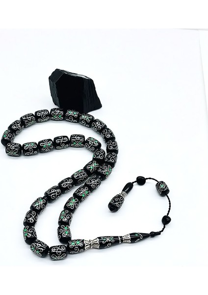 Özel Tasarım İşçilikli Erzurum Oltu Taşı Tesbih