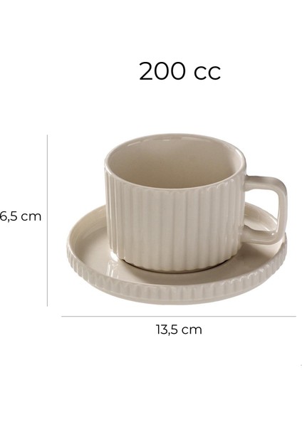 Ritz 4 Kişilik Çay ve Kahve Fincanı Takımı 200CC