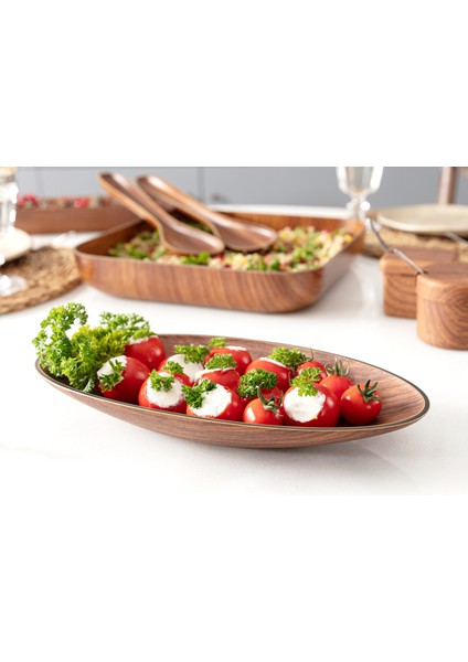 Ancona Sunum Tabağı - Kahverengi