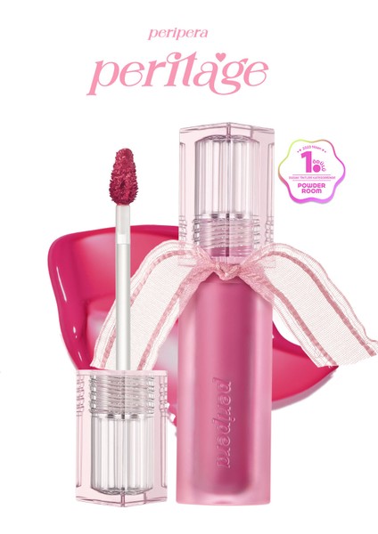 Doğal Tonlarda, Uzun Süre Kalıcı, Işıltılı Tint PERIPERA Water Bare Tint (08 Pure Pink) (Peritage)