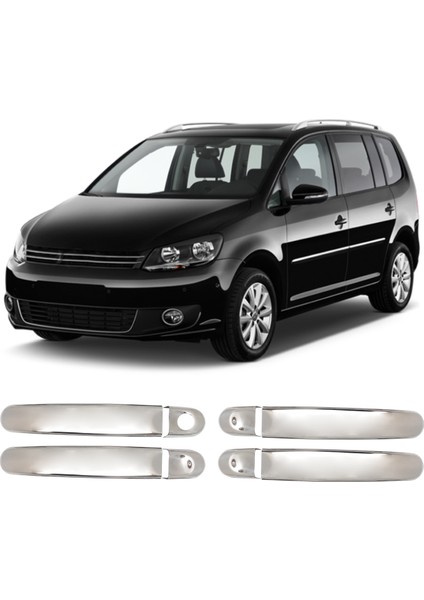 Volkswagen Touran Uyumlu 2010-2015 Krom Kapı Kolu 4 Kapı Paslanmaz Çelik