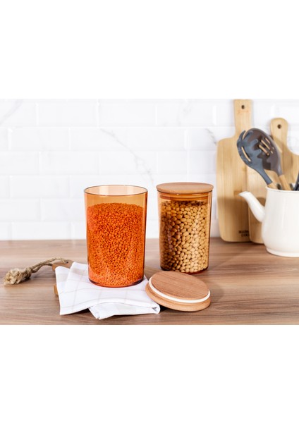Yuviera 1500ml Ahşap Kapaklı Saklama Kabı 2'li fiyatları