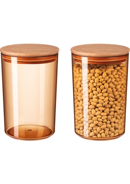 Yuviera 1500ml Ahşap Kapaklı Saklama Kabı 2'li fırsatları