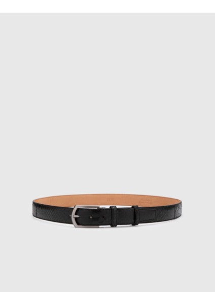 Pham Erkek Kemer Siyah Hakiki Yılan Deri