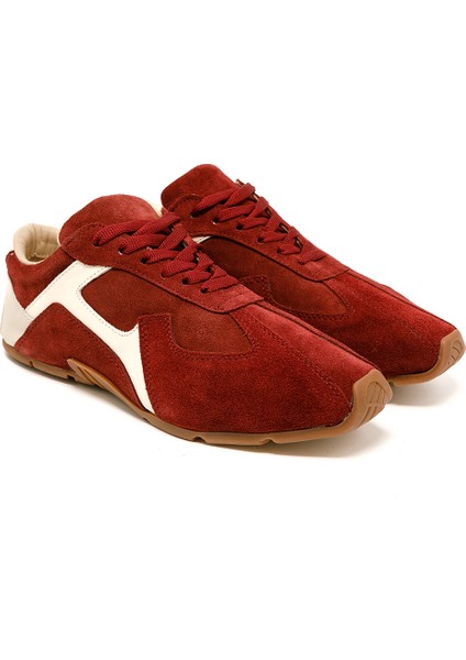 Kadın Sneaker ( Günlük) RC-25Y-187-MIU1005 John May Bordo Süet-Bej Cilt modelleri