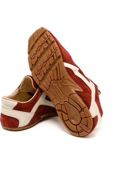 Kadın Sneaker ( Günlük) RC-25Y-187-MIU1005 John May Bordo Süet-Bej Cilt