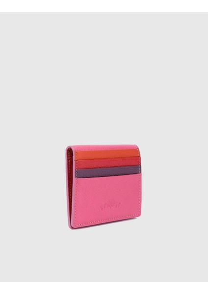 Piura Hakiki Deri Pembe Unisex Kartlık