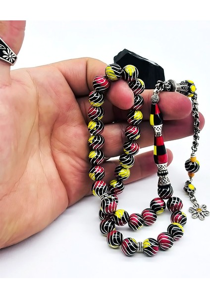 Oltu Taşı ve Galalit Karışımı Gümüş İşlemeli Erzurum fiyatları