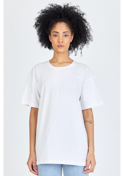 Kadın Basic %100 Pamuk Compact Penye Süprem Oversize Tişört