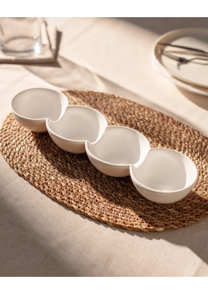 New Petit Concept 4 Bölmeli Küçük Sunum Tabağı