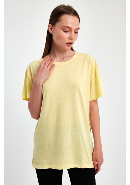 Düz Renk %100 Kompakt Penye Süprem Basic Oversize Tişört fiyatları