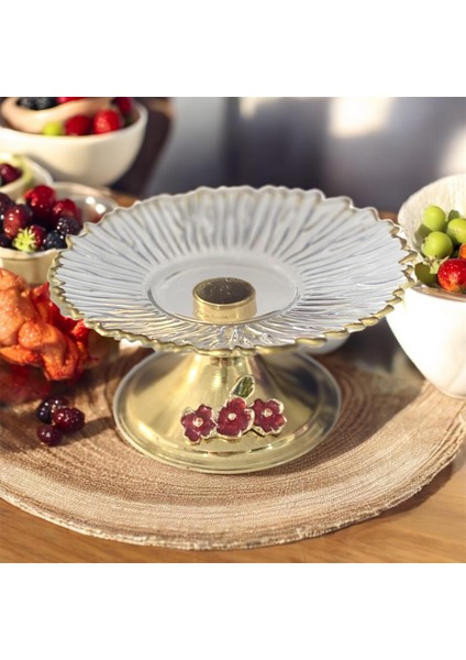 Metal Ayaklı Cam Sunumluk 13 cm