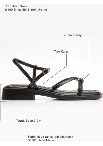 Mat Deri Tek Parmak Yüzük Detaylı Rahat Sandalet Ayakkabı fiyatları