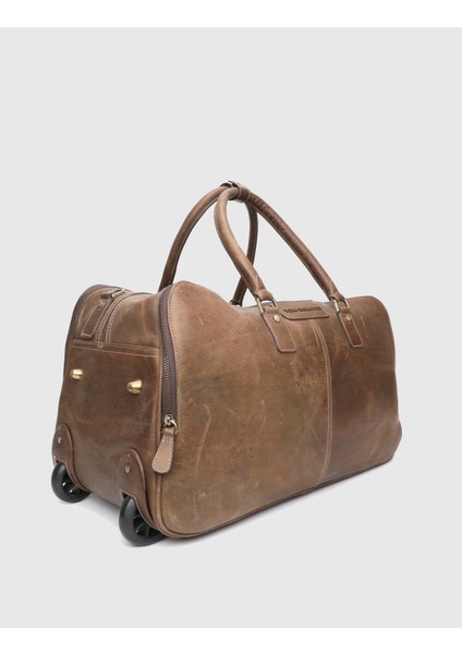 Orva Hakiki Crazy Deri Camel Erkek Valiz